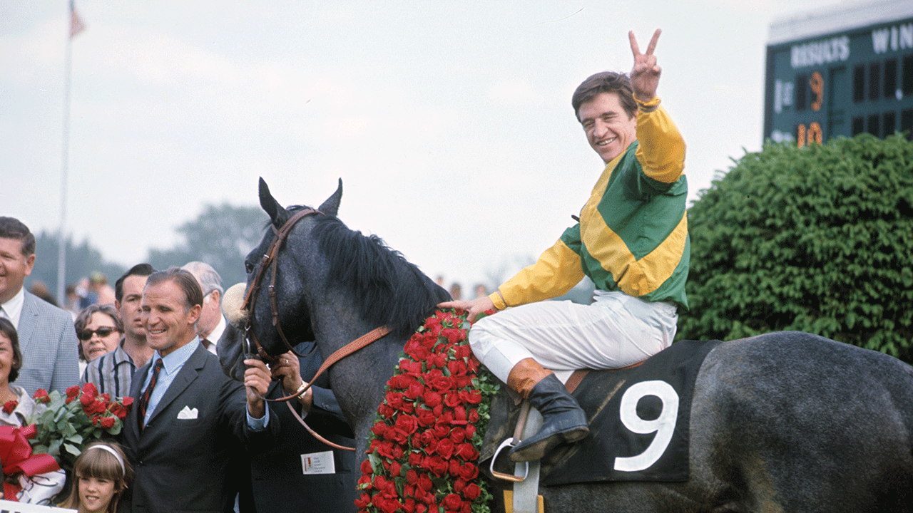 Image of dancer and jockey Bobby Ussery in the 1968 Kentucky Derby