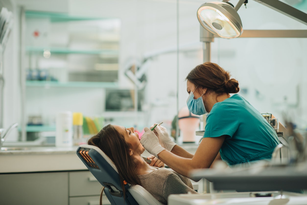 Woman at dentist