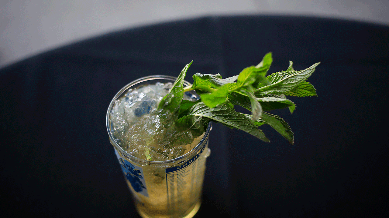 A mint julep cocktail at the Kentucky Derby