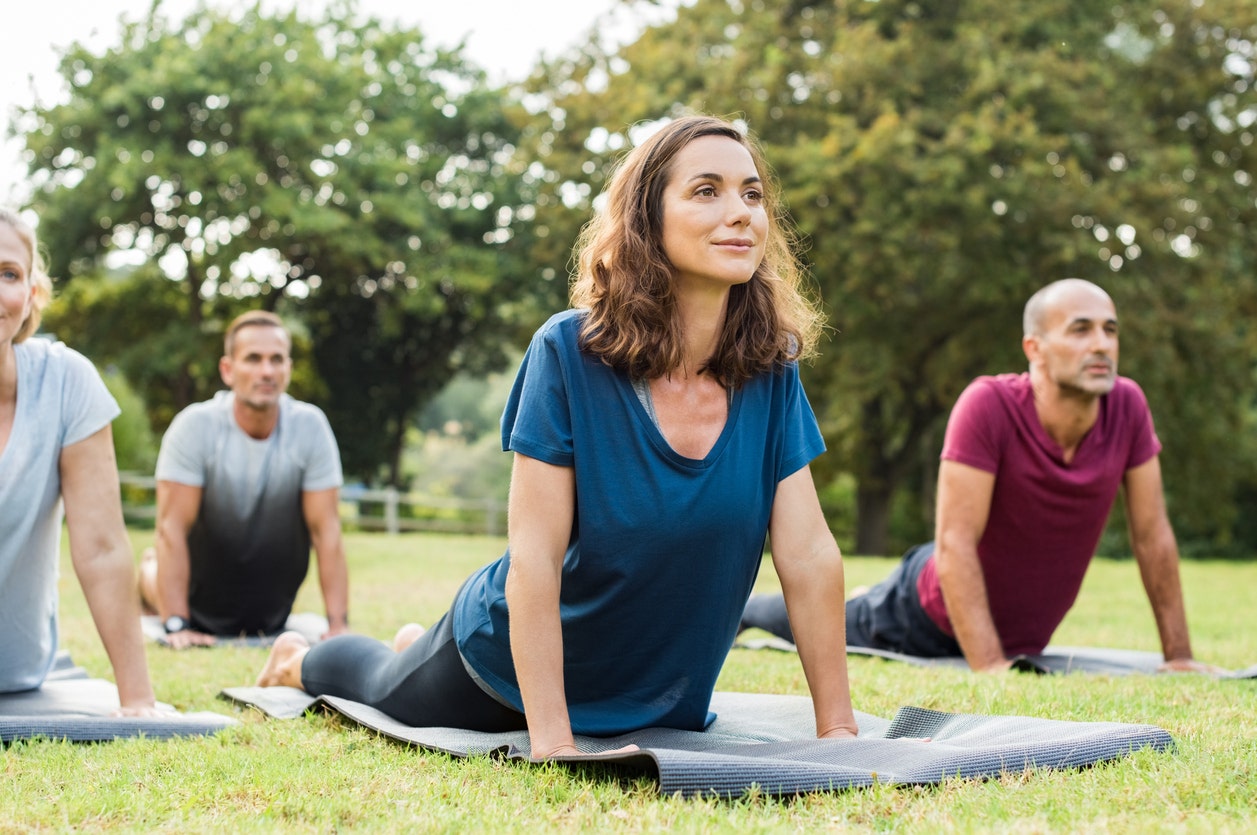 People doing yoga