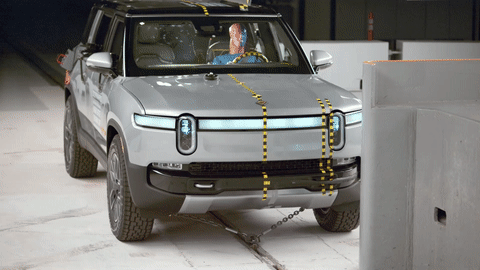 Electric Rivian R1S SUV crash tested. How did it do?