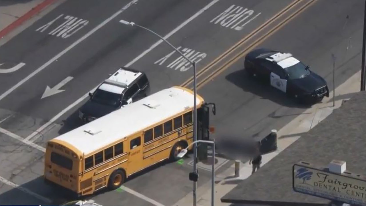 Grandmother, 76, killed by school bus while walking through Los Angeles County intersection