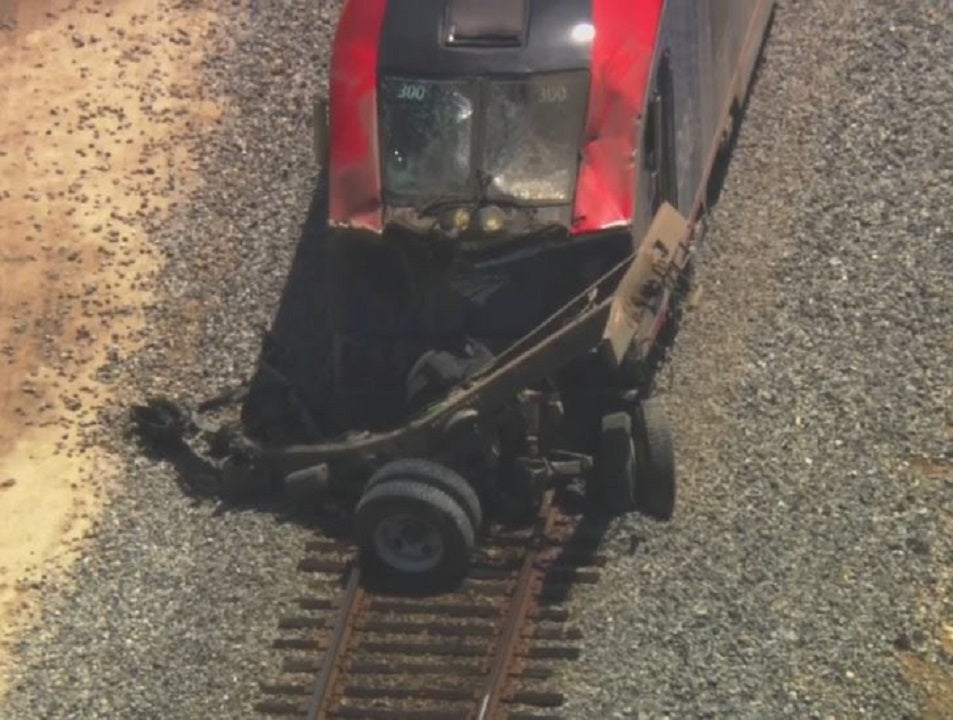 California Amtrak train derails after colliding with water truck, no one seriously injured