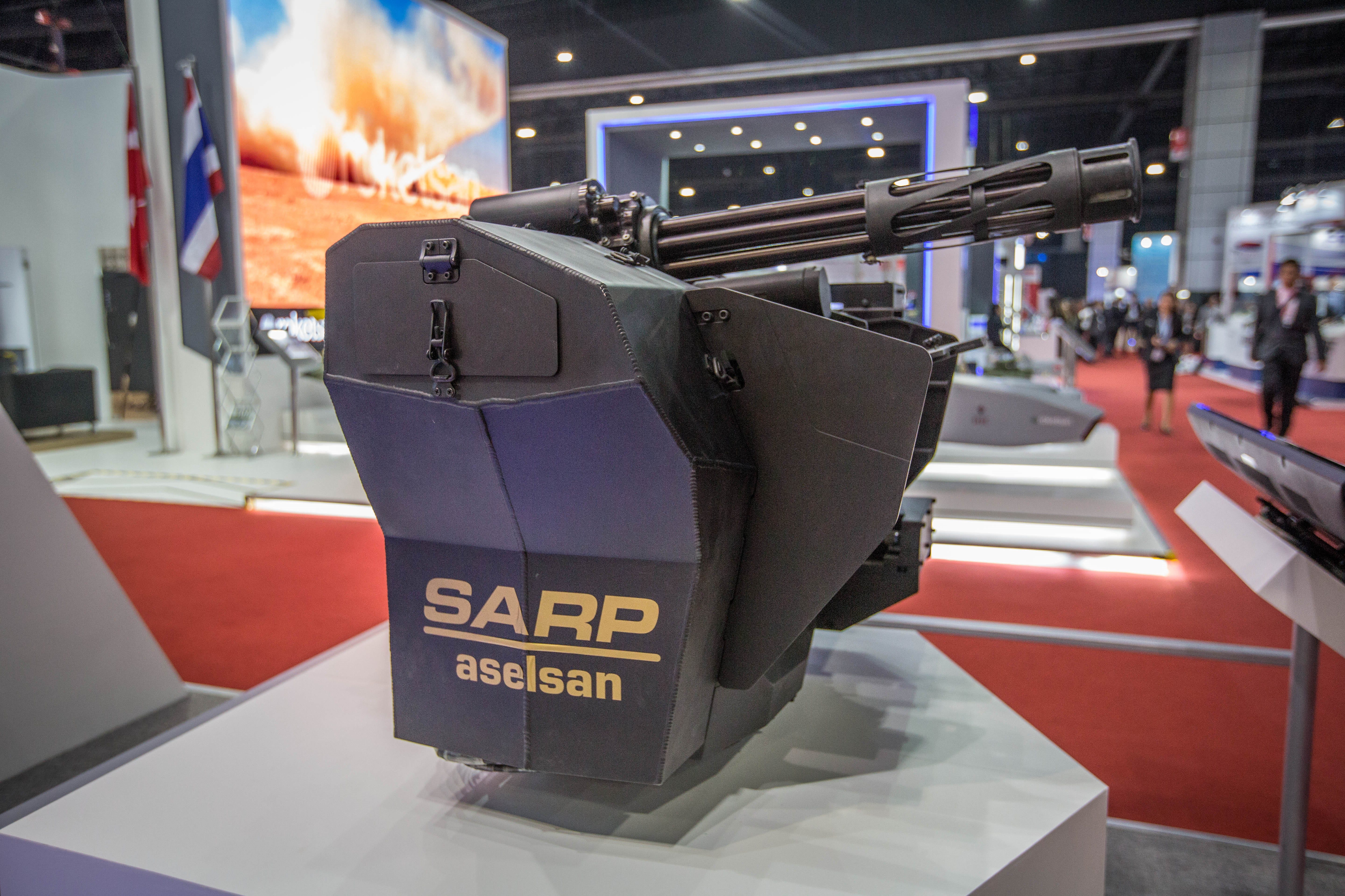 Rail Gun display at defense expo from 2017