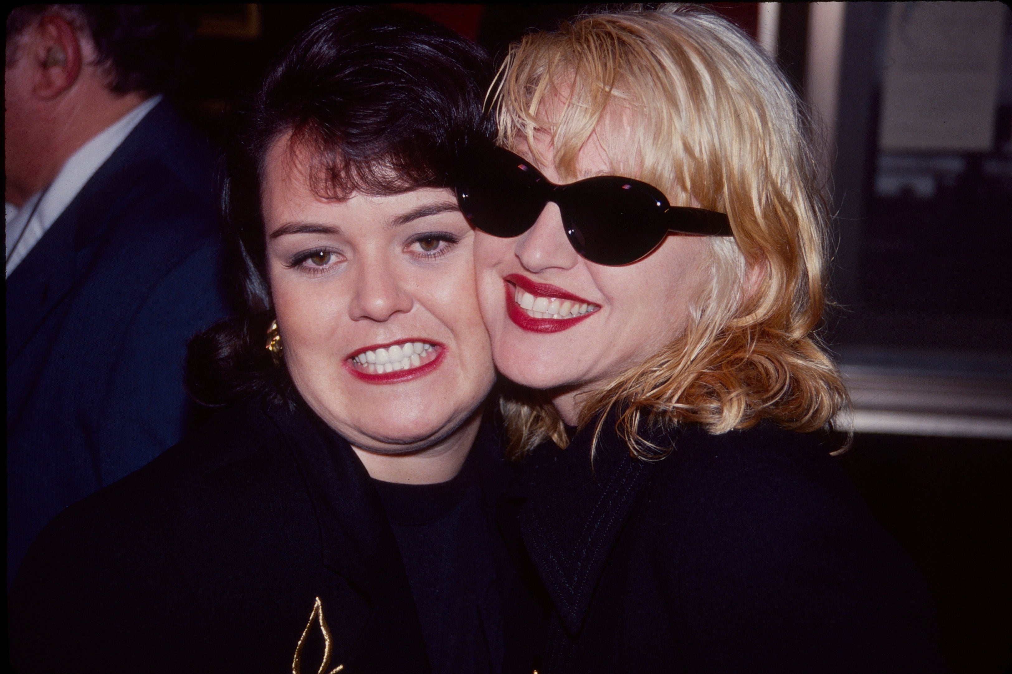 Rosie O'Donnell and Madonna at the premiere of "A League of Their Own"