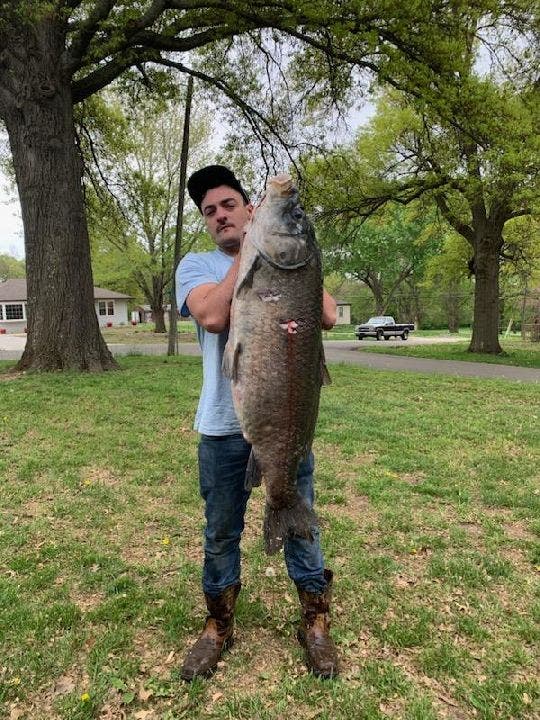 Kansas man smashes state fishing record with 64-pound smallmouth buffalo:  'Whoa!