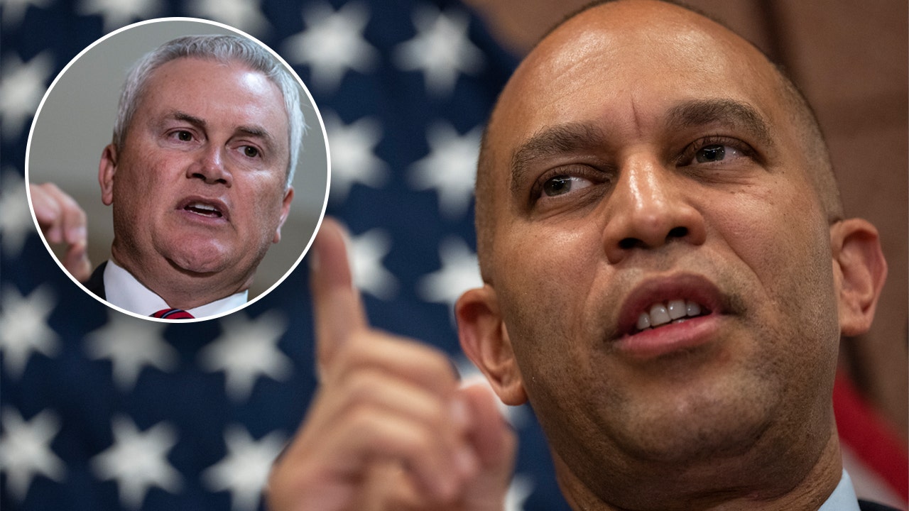 House Democrat leader Hakeem Jeffries lashes out against GOP Oversight Chair James Comer