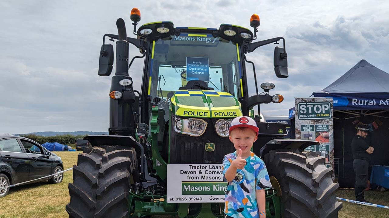 Four-year-old Transformers fan inspires police force to introduce Optimus Crime tractor