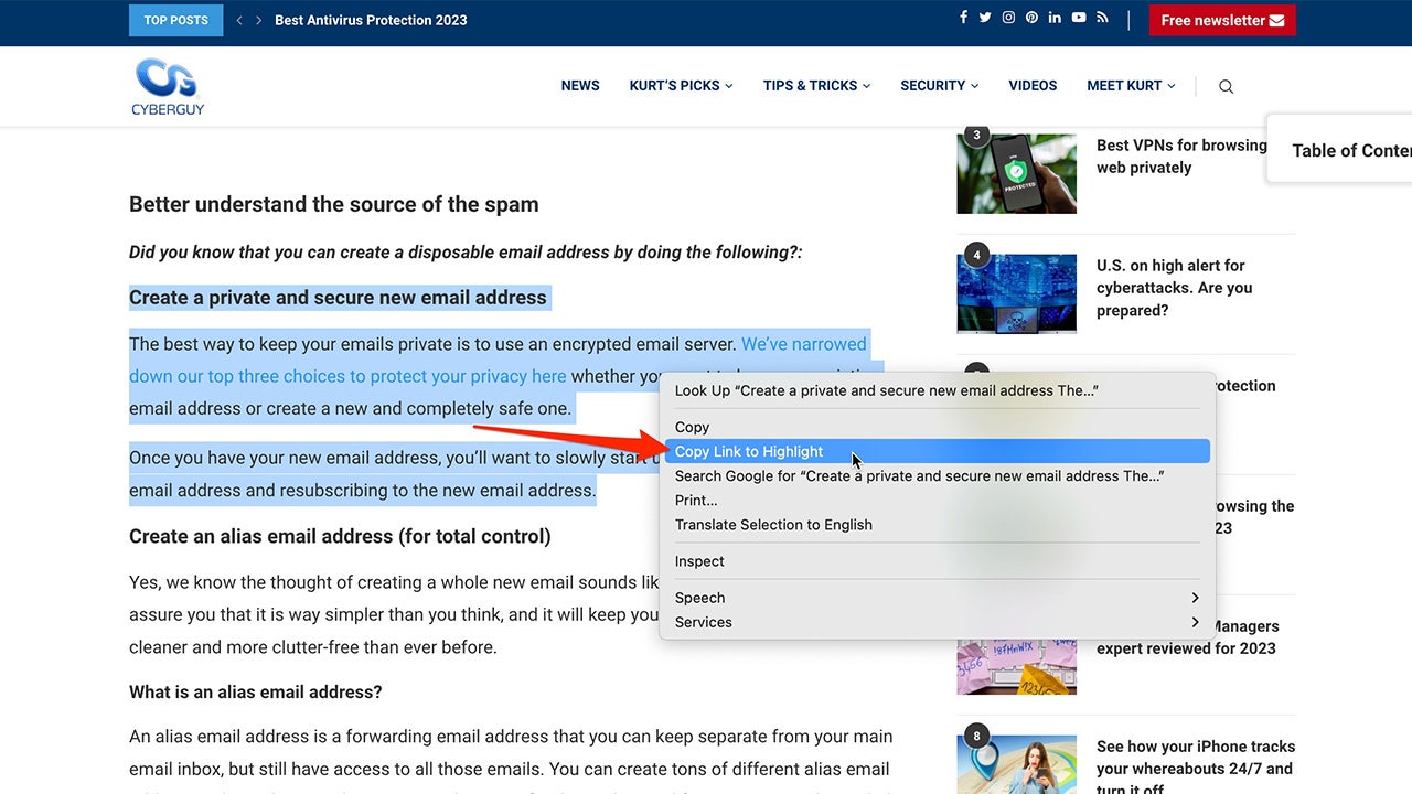 1 5 tricks youll love for sharing your favorite content share a section of a webpage using chrome