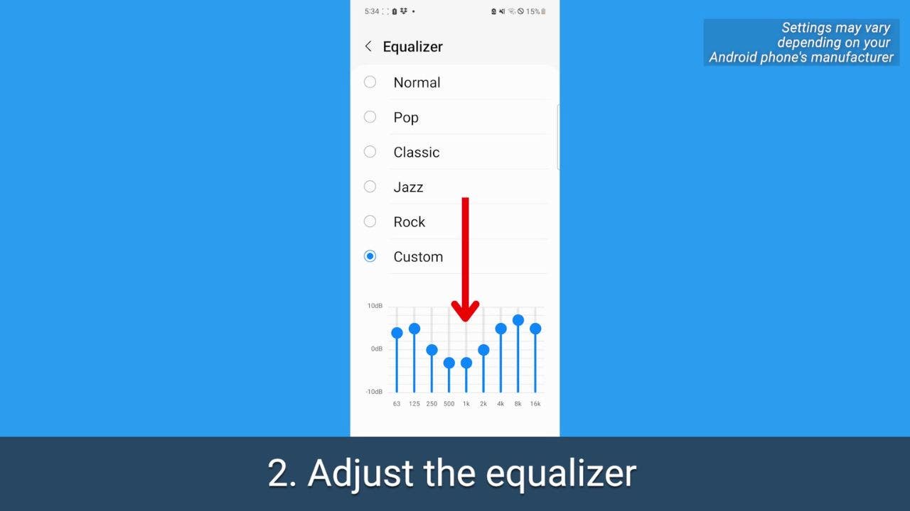 Niveaux sonores des captures d'écran Android