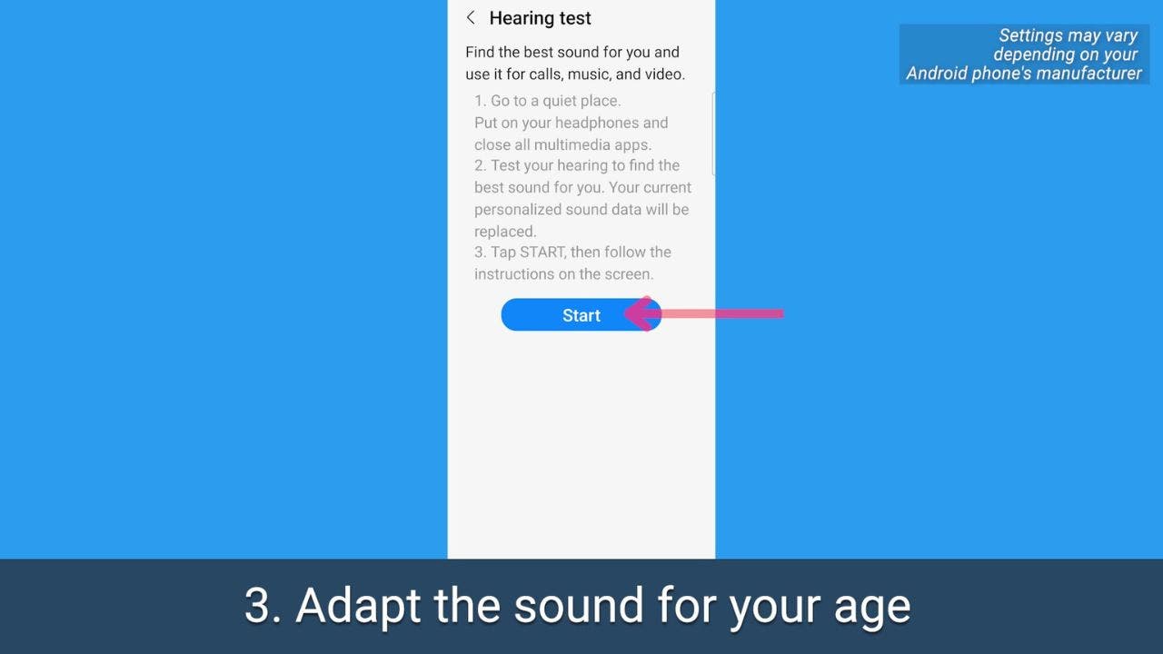 Audition de test de capture d'écran Android