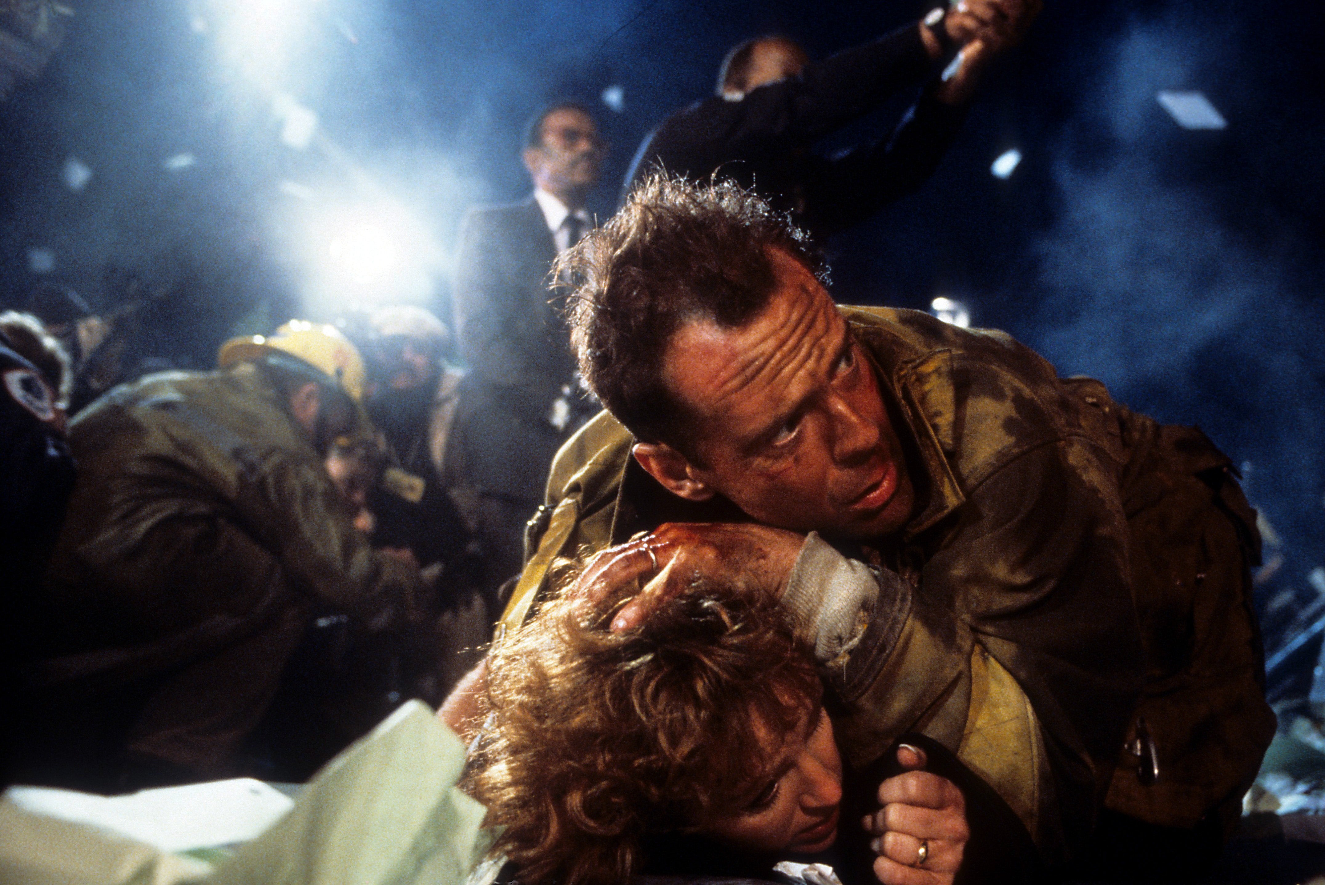 Bonnie Bedelia and Bruce Willis in Die Hard