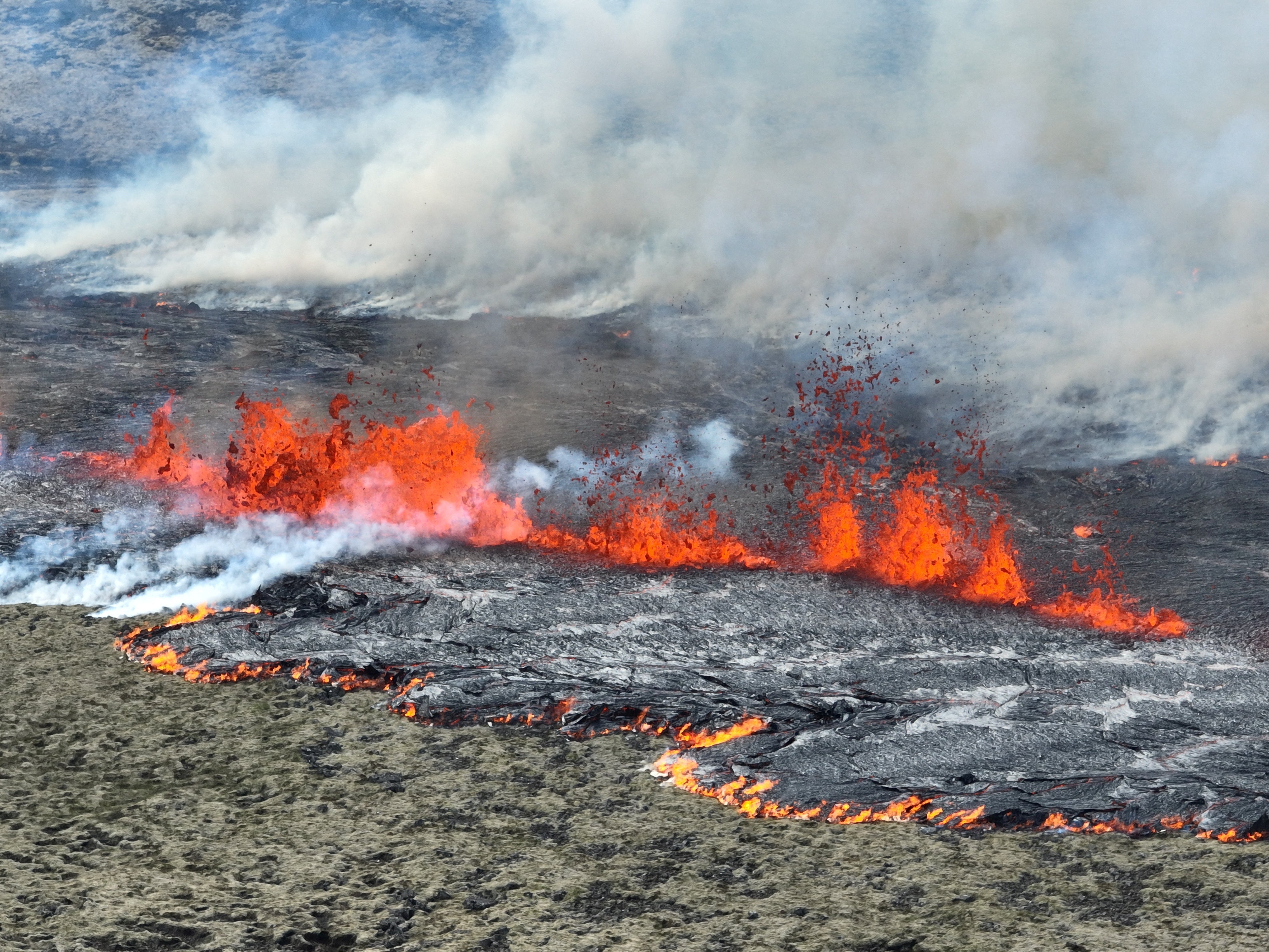 Iceland volcanic eruption just miles from capital caught on incredible