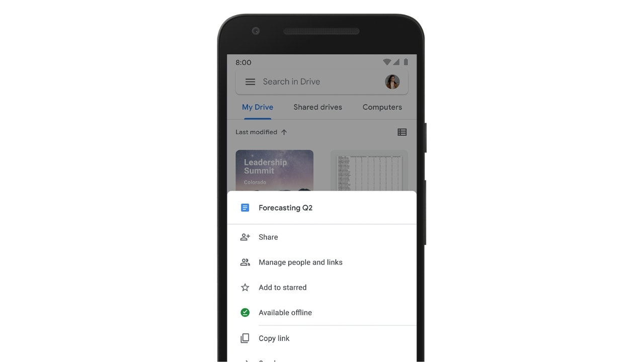 Screenshot of Google Drive.