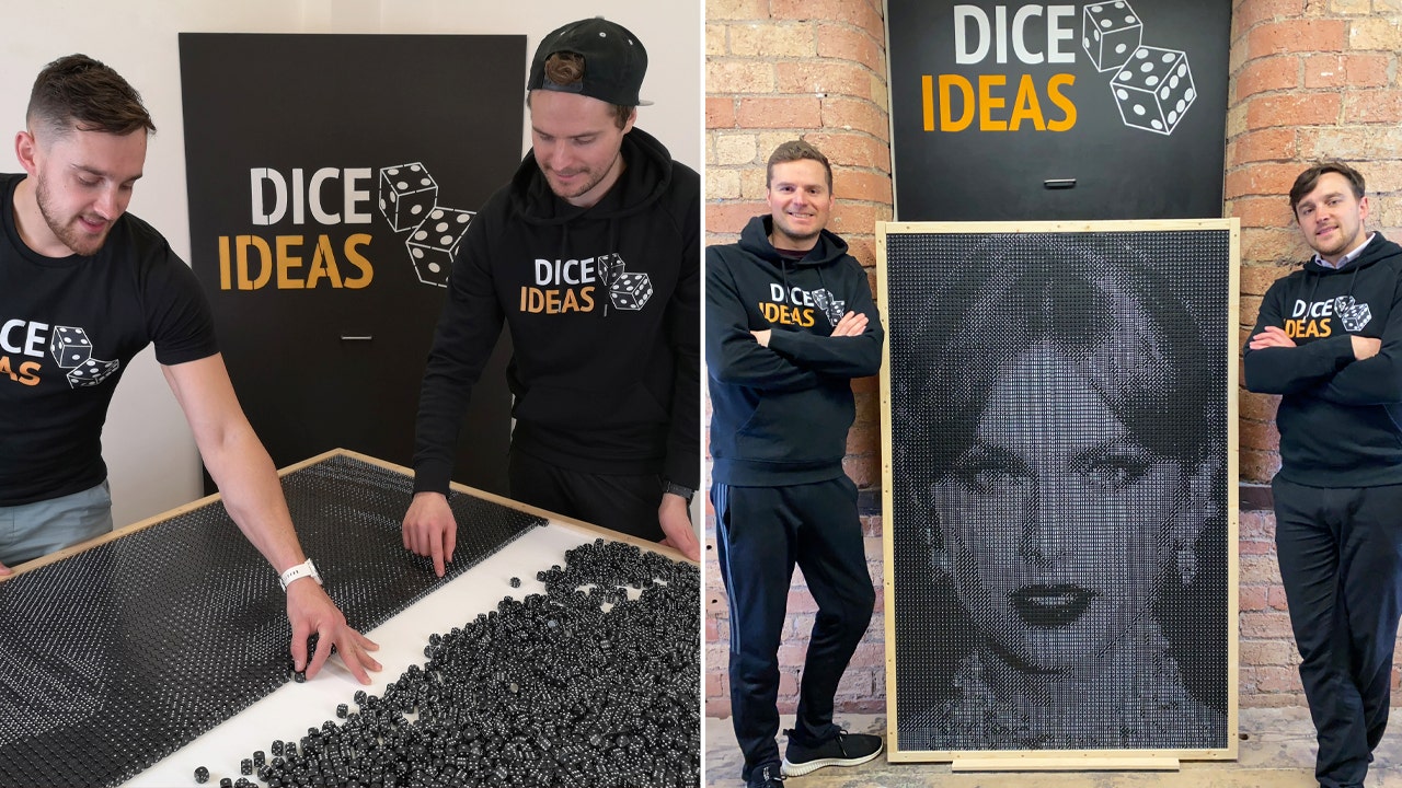 Artist friends go viral on TikTok for realistic portraits made entirely out of dice