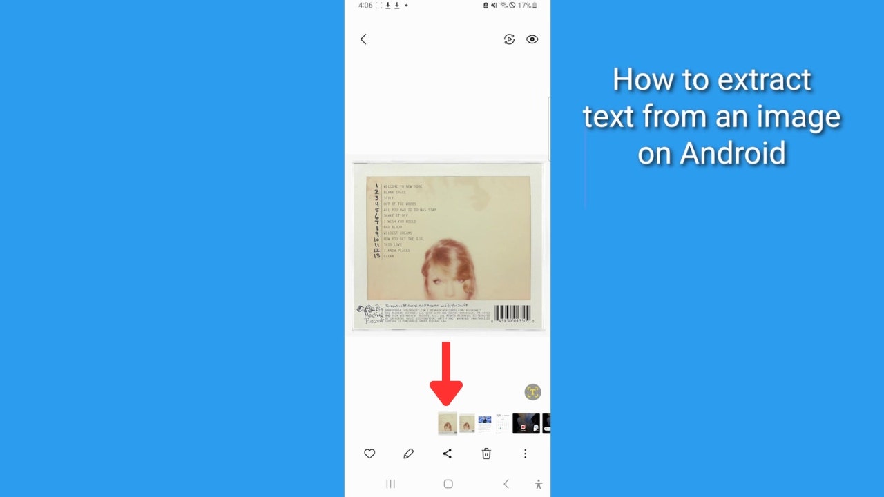 Capture d'écran d'une photo sur un Android.