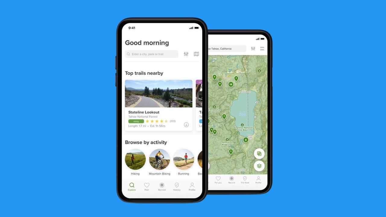 AllTrails uygulamasının ekran görüntüsü.