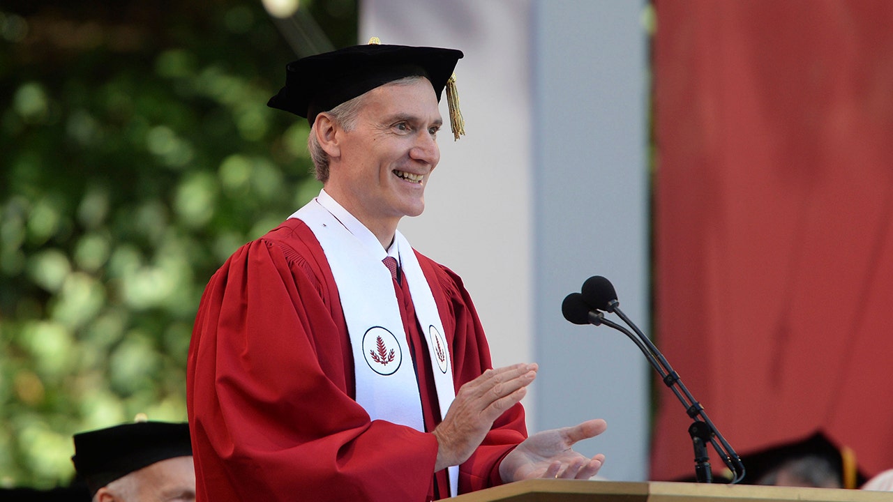 Tessier-Lavigne in a graduation gown