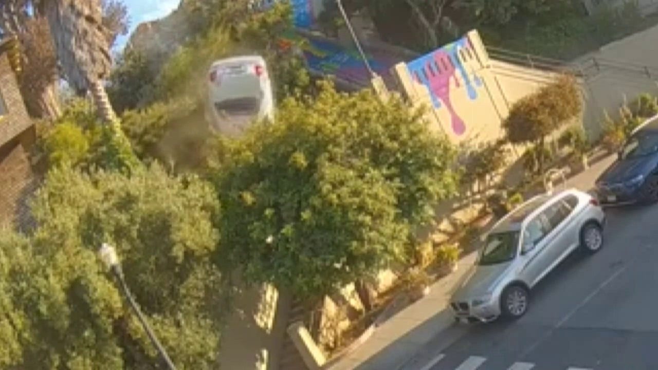 car flipping off stairwell