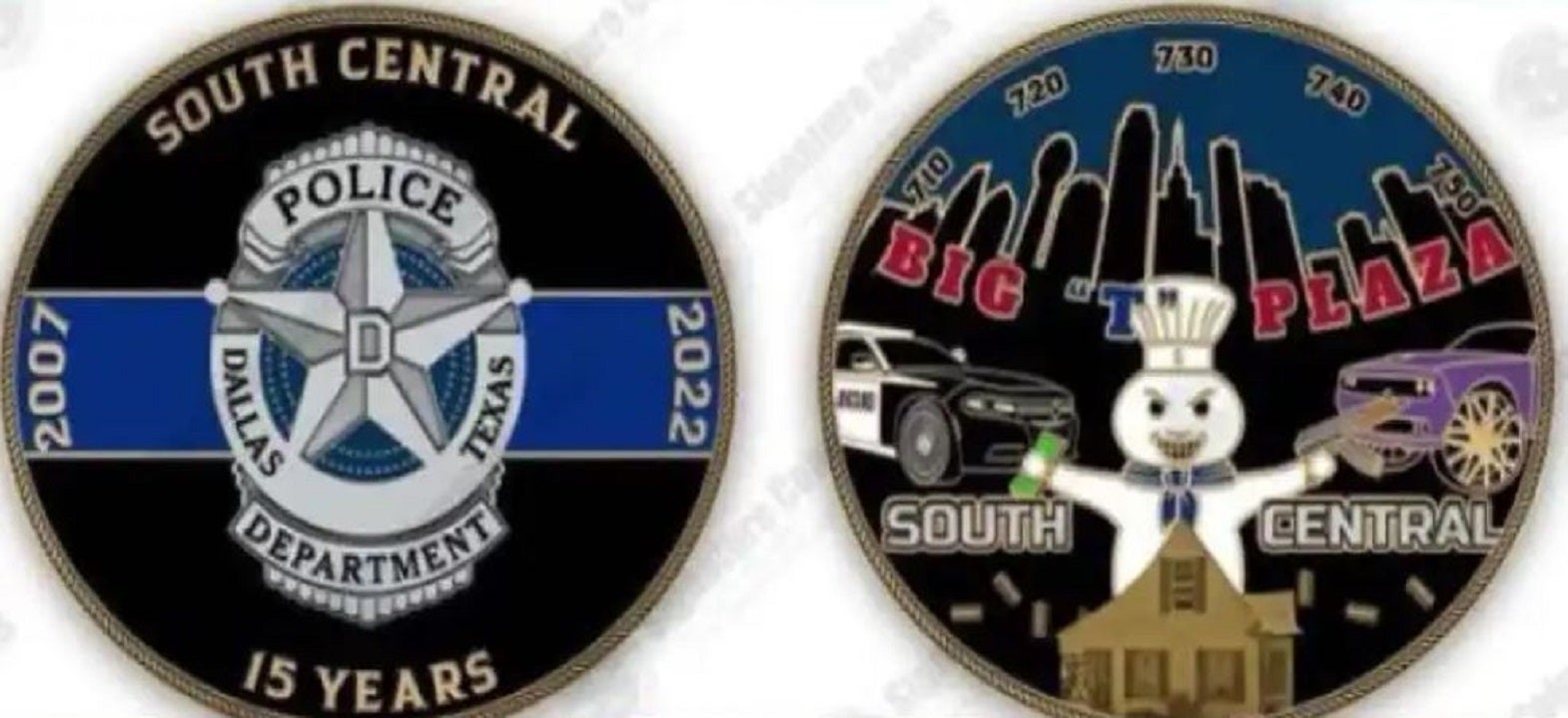 Dallas police officer suspended over 'racist' challenge coin design