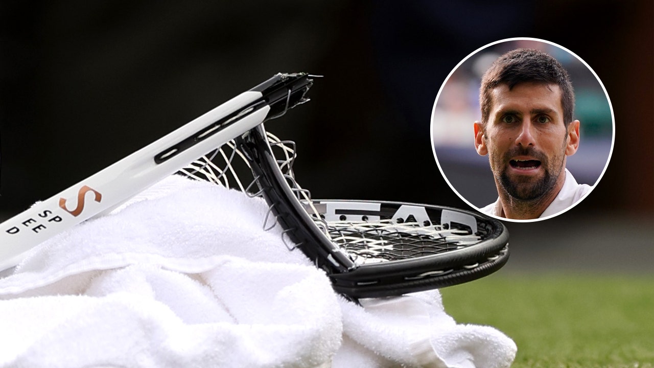Novak Djokovic smashes racket in frustration at Wimbledon final