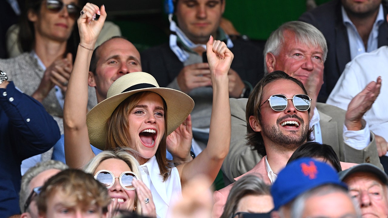 Emma Watson cheering at Wimbledon