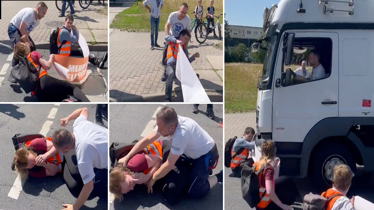 Trucker in Germany drags radical climate protester with vehicle during brutal confrontation