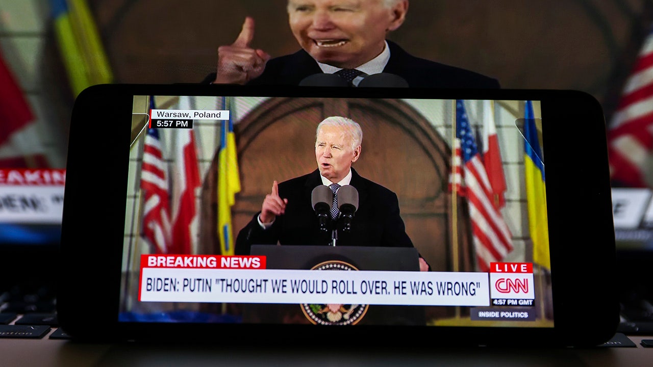 CNN coverage of Biden speech in Poland