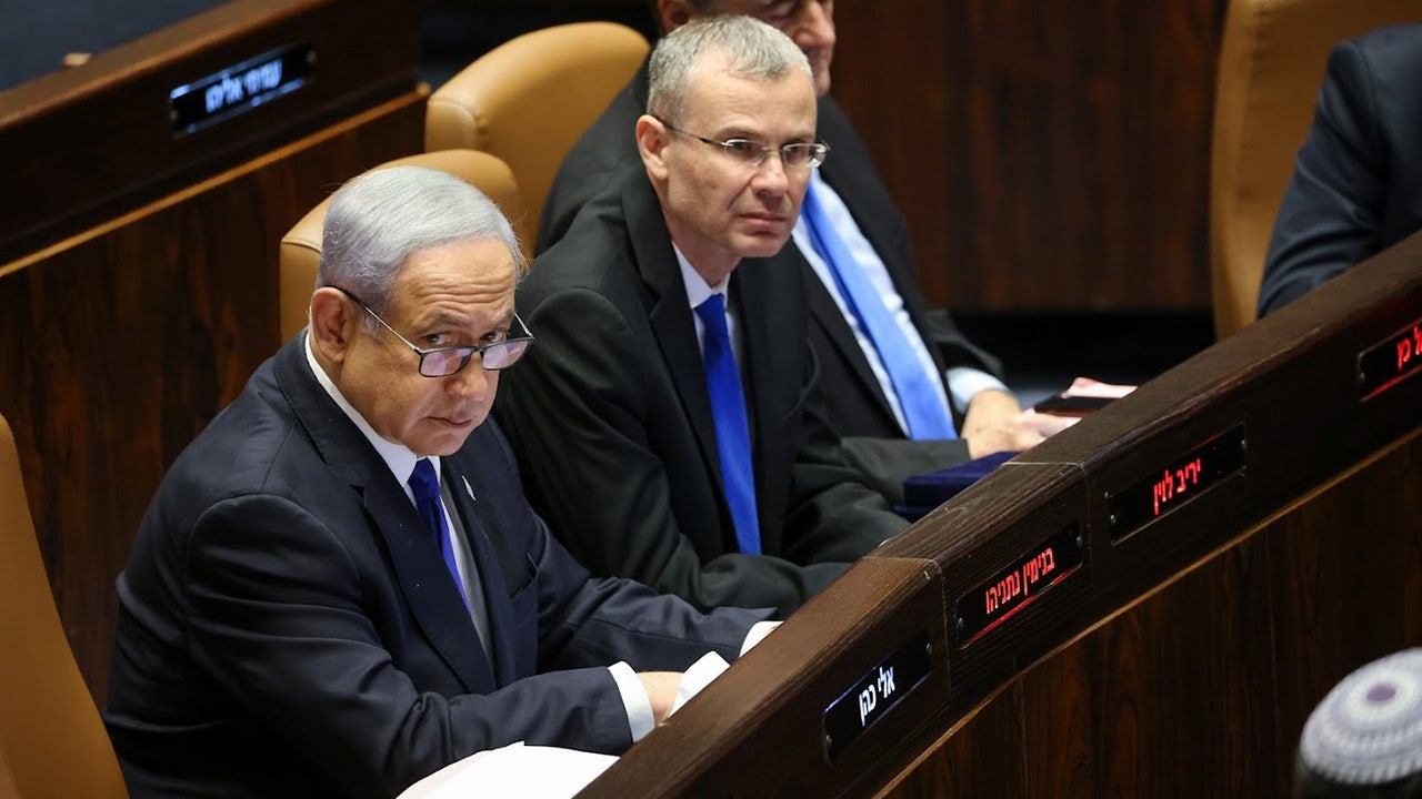 Netanyahu au parlement israélien lors des négociations sur la réforme judiciaire