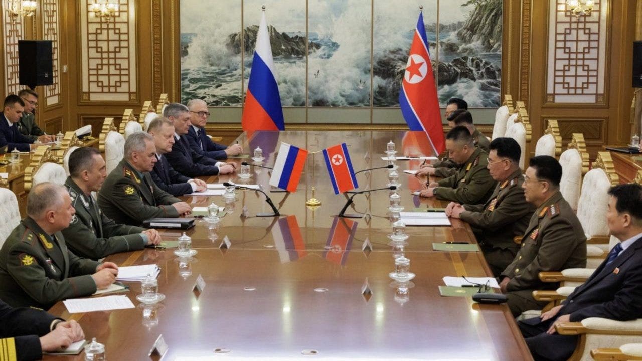 North Korean, Russian defense ministers hold meeting in Pyongyang amid celebrations