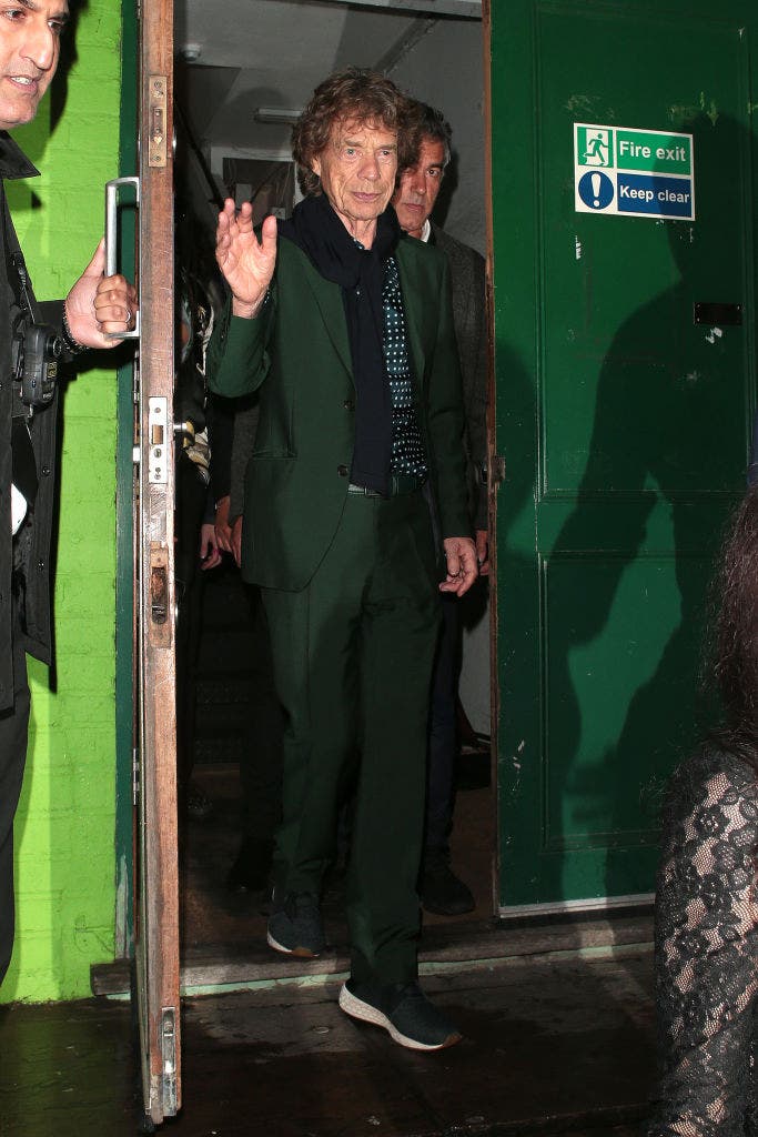 mick jagger waving