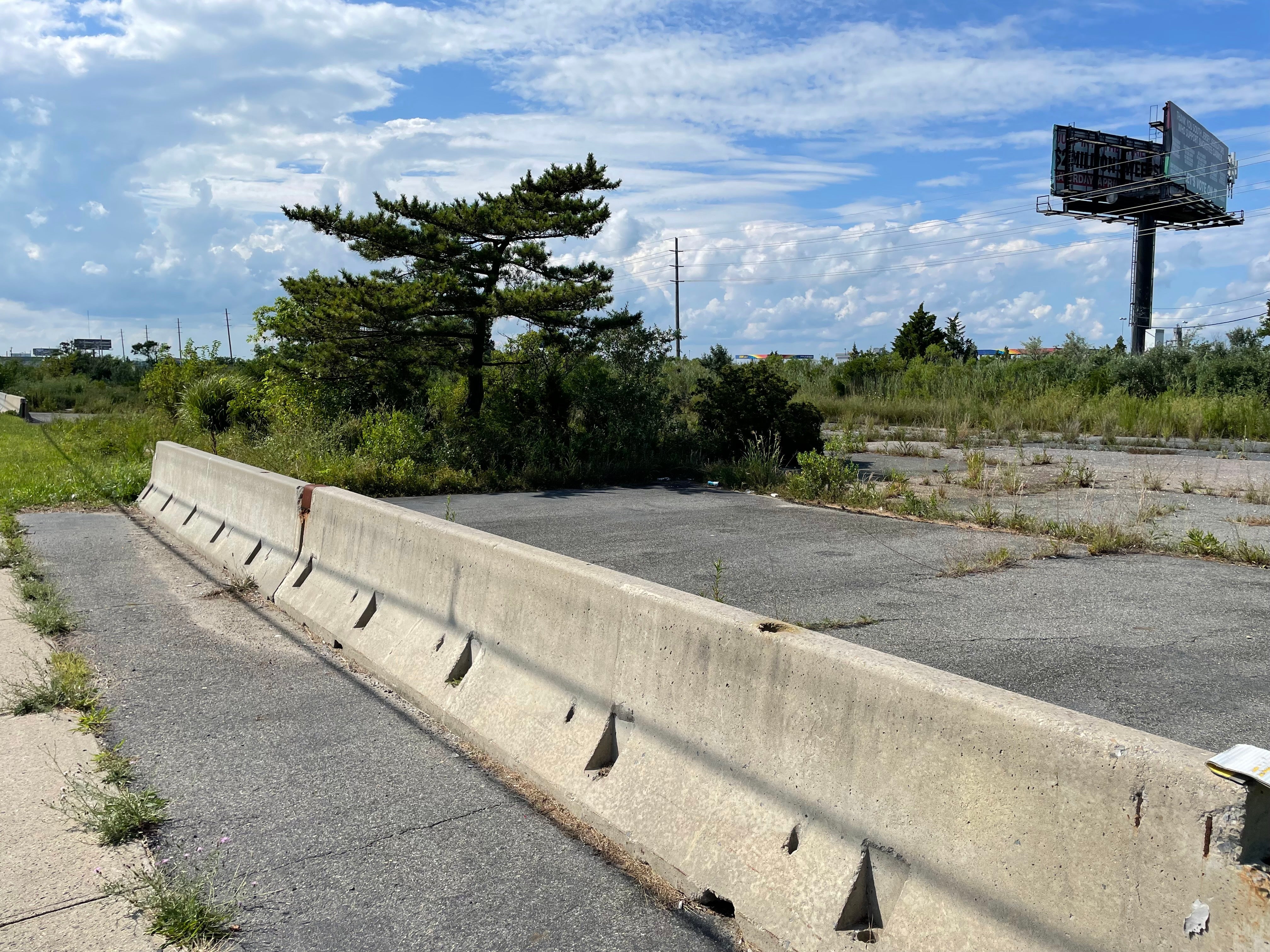 The parking long and foundation of the former Golden Key Motel in Egg Harbor, NJ