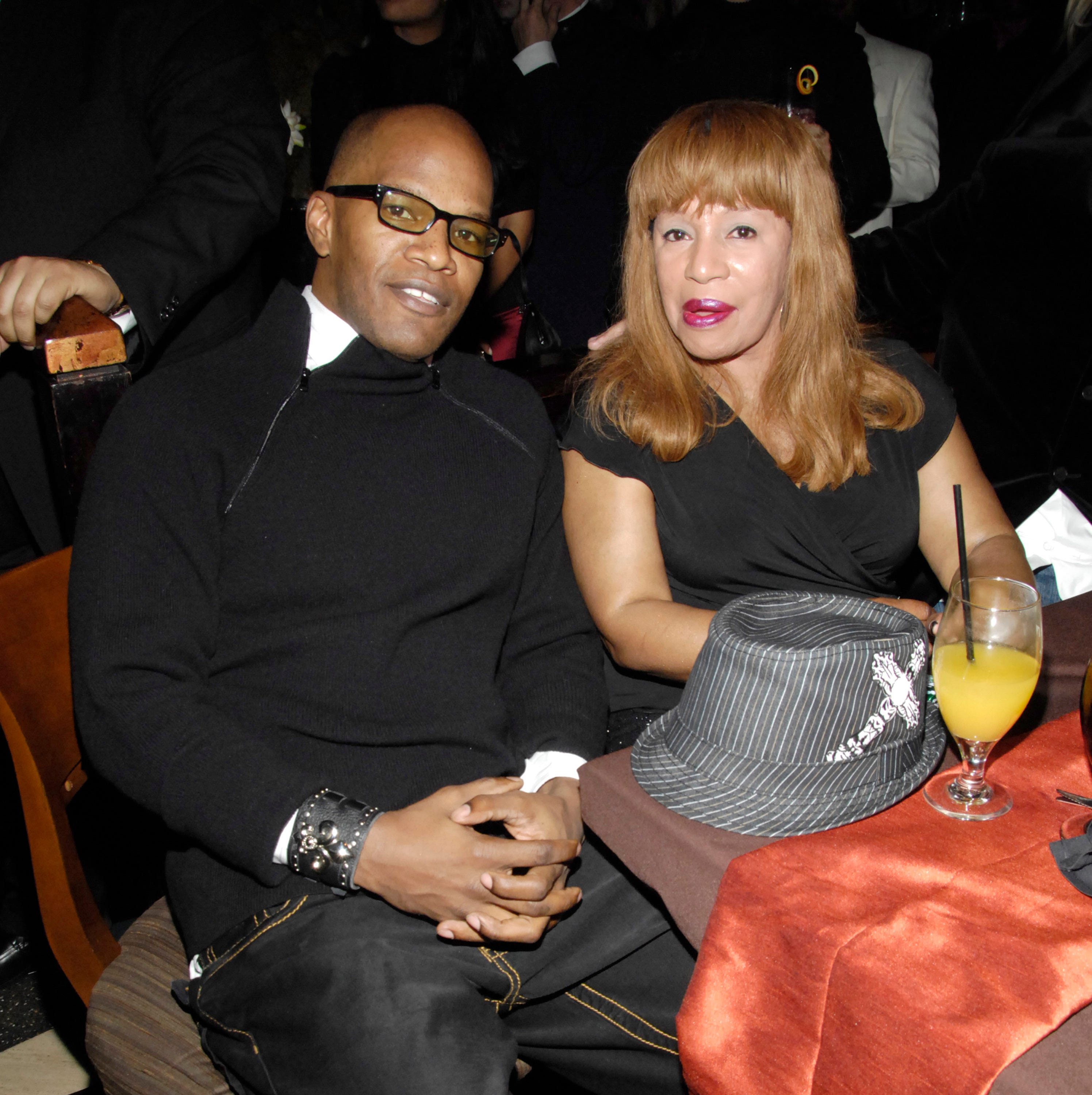 Jamie Foxx sits next to his mother Louise Talley Dixon