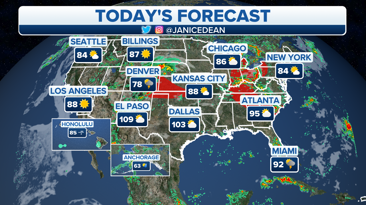 Severe weather forecast to bring risks across US as heat wave continues