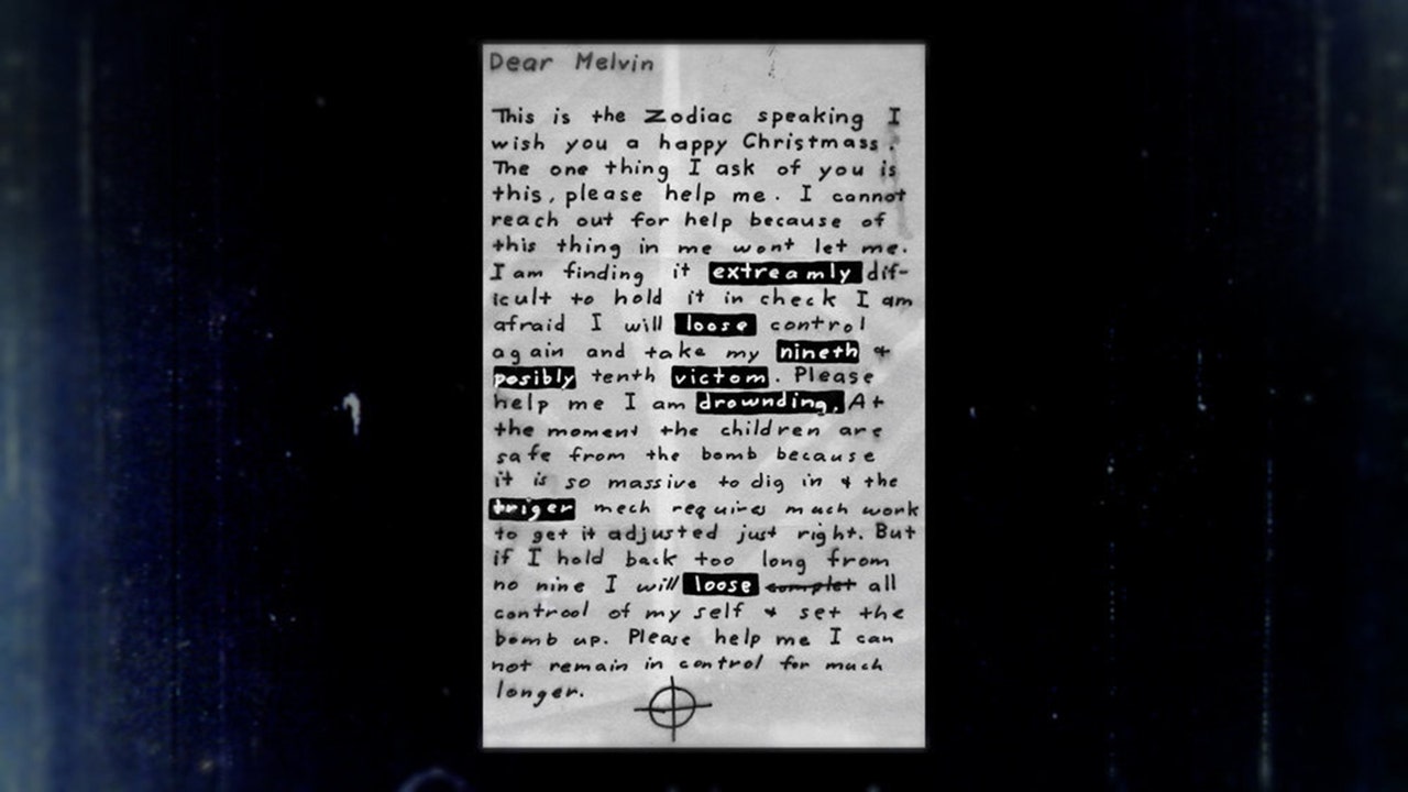 an up-close letter of the Zodiac Killer