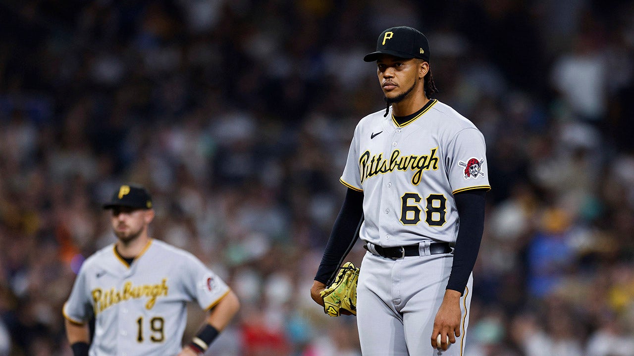 Pittsburgh Pirates stands on the pitching mound