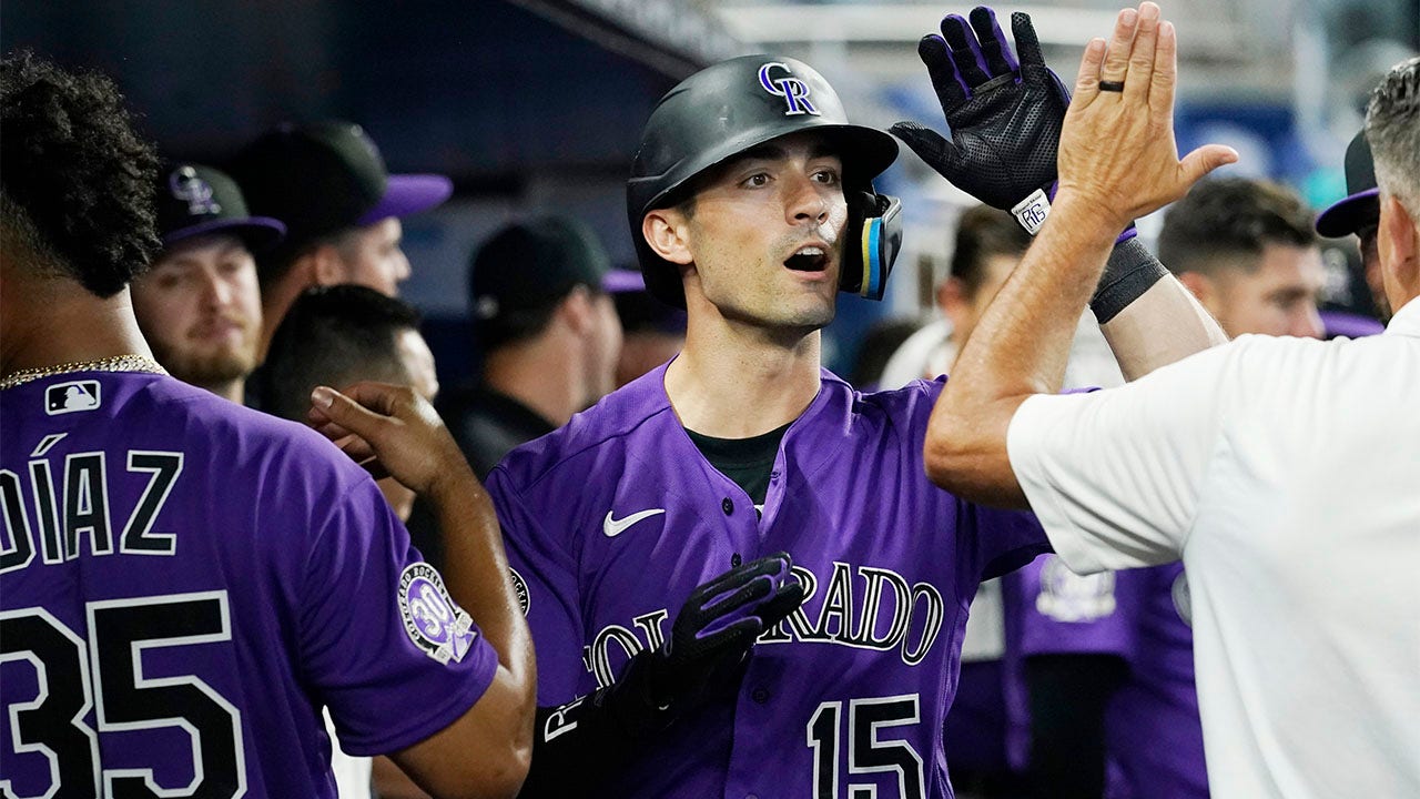 Randal Grichuk celebrates