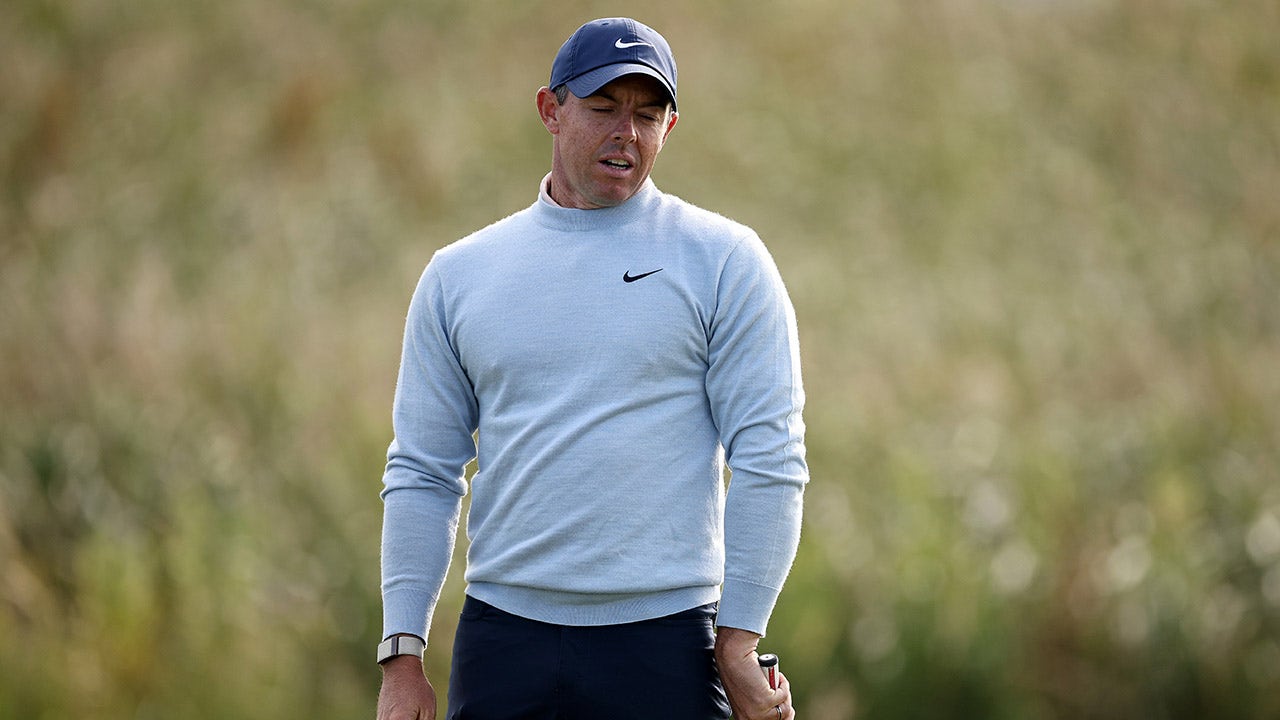 Rory McIlroy reacts
