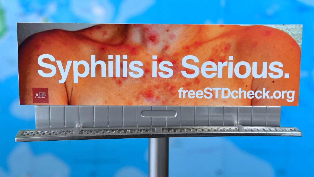 Un panneau d'affichage de la syphilis à Los Angeles, Californie