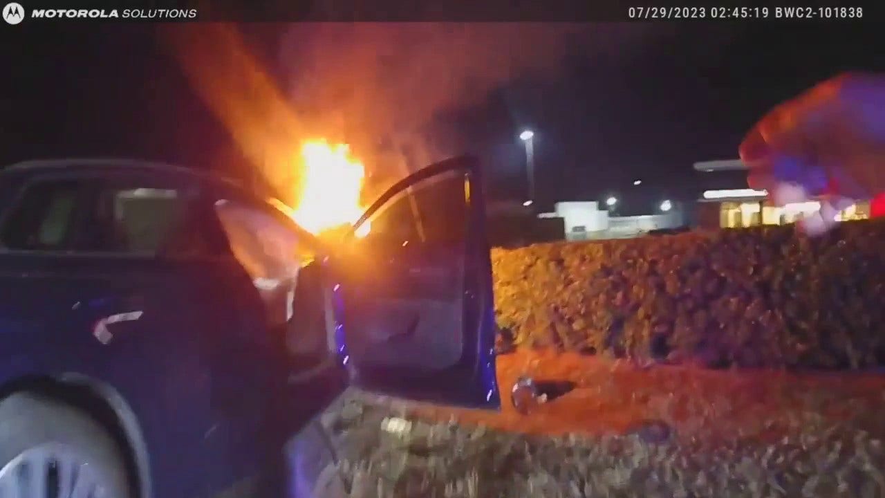 car on fire