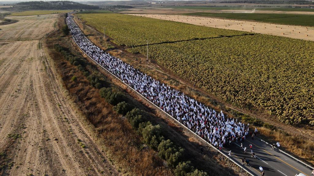 The march to Jerusalem. Credit Gitai Palti