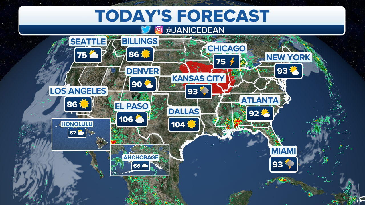 Wet weather forecast across US, flooding risks expected into weekend