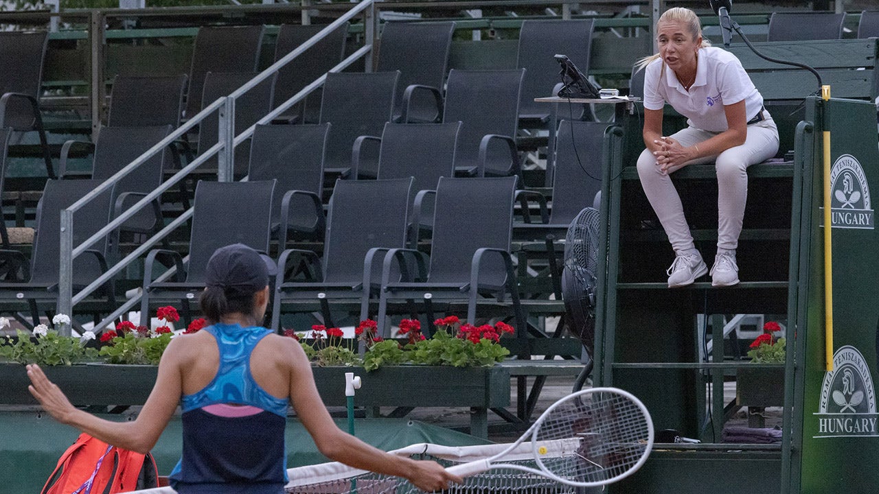 Zhang Shuai argues with the referee