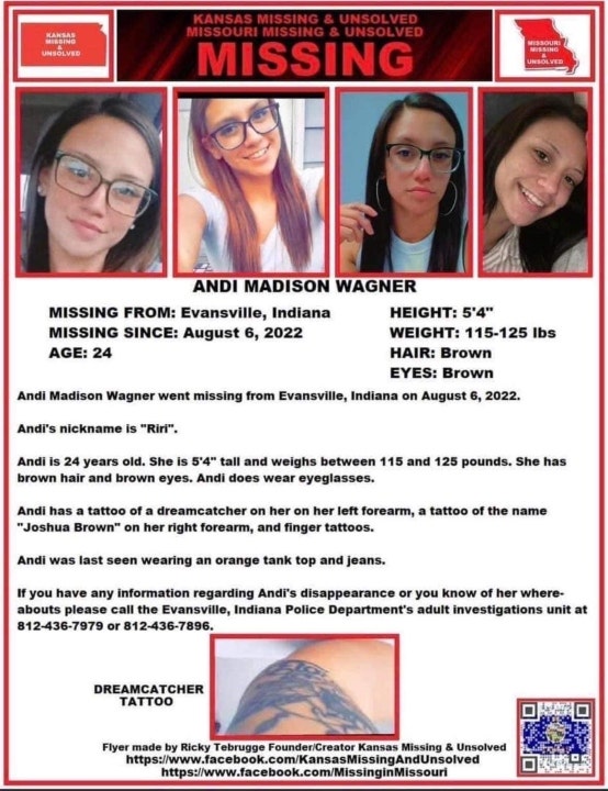 Andi Wagner missing persons flyer