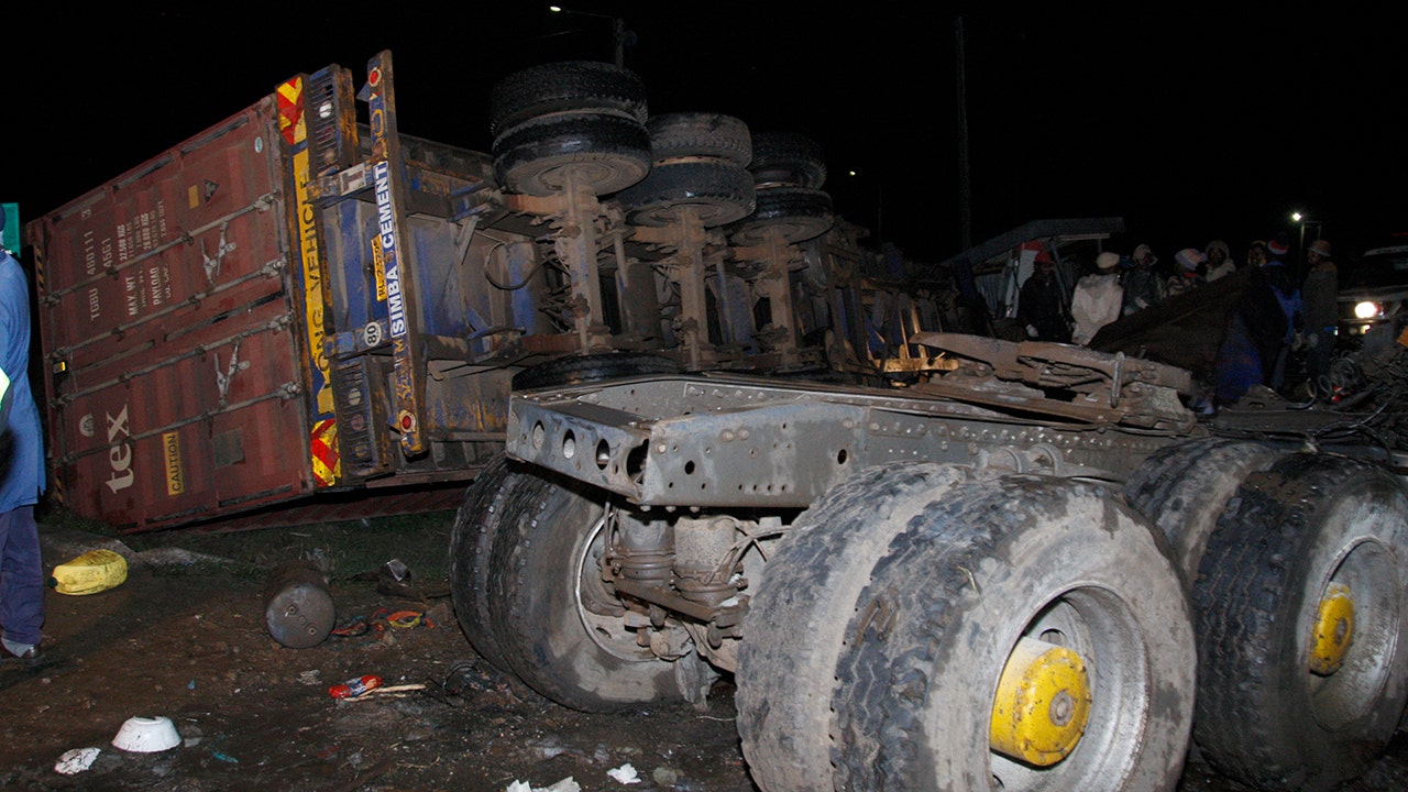 View of a fatal car accident in Londiani, Kenya