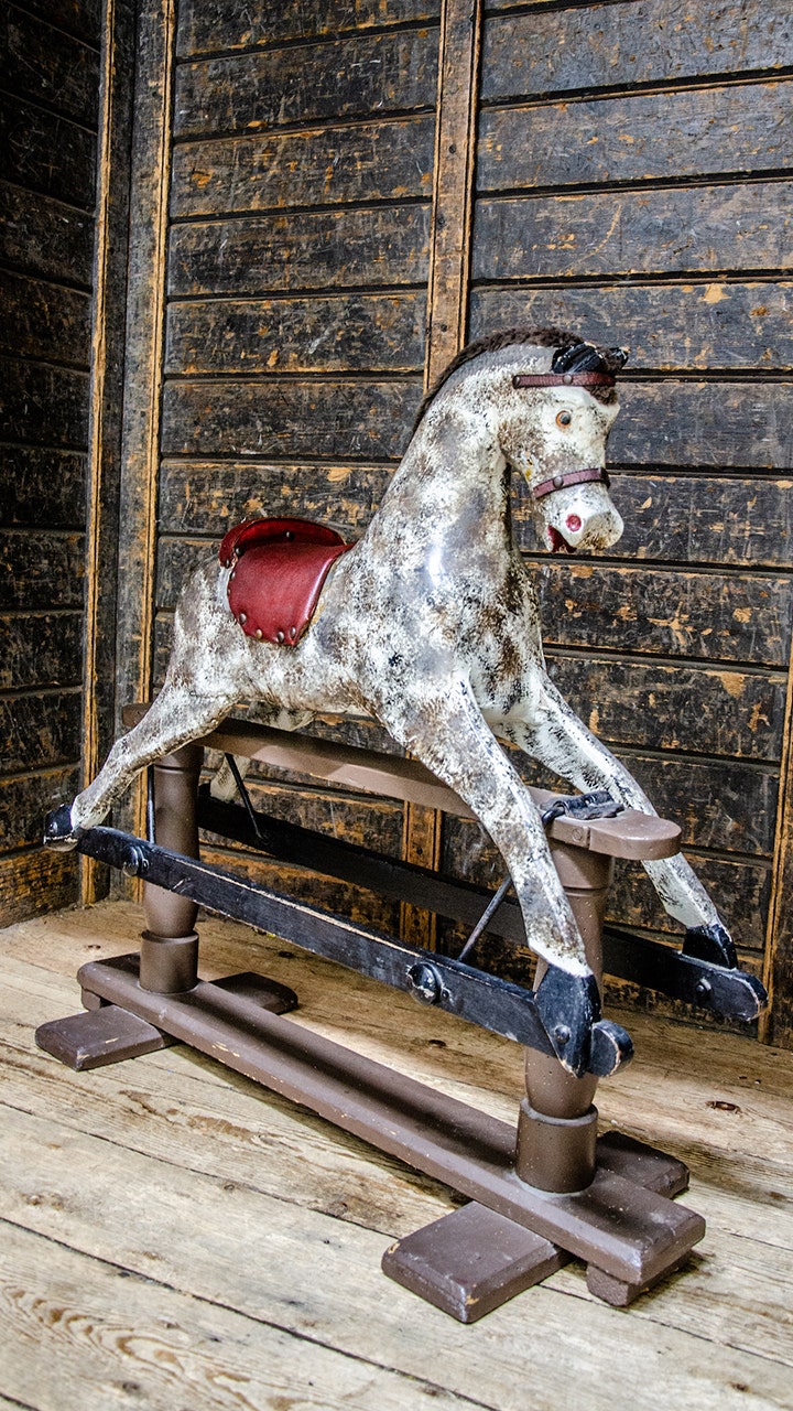 Wooden rocking horse toy is up for sale
