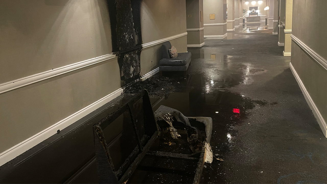 Hotel set on fire