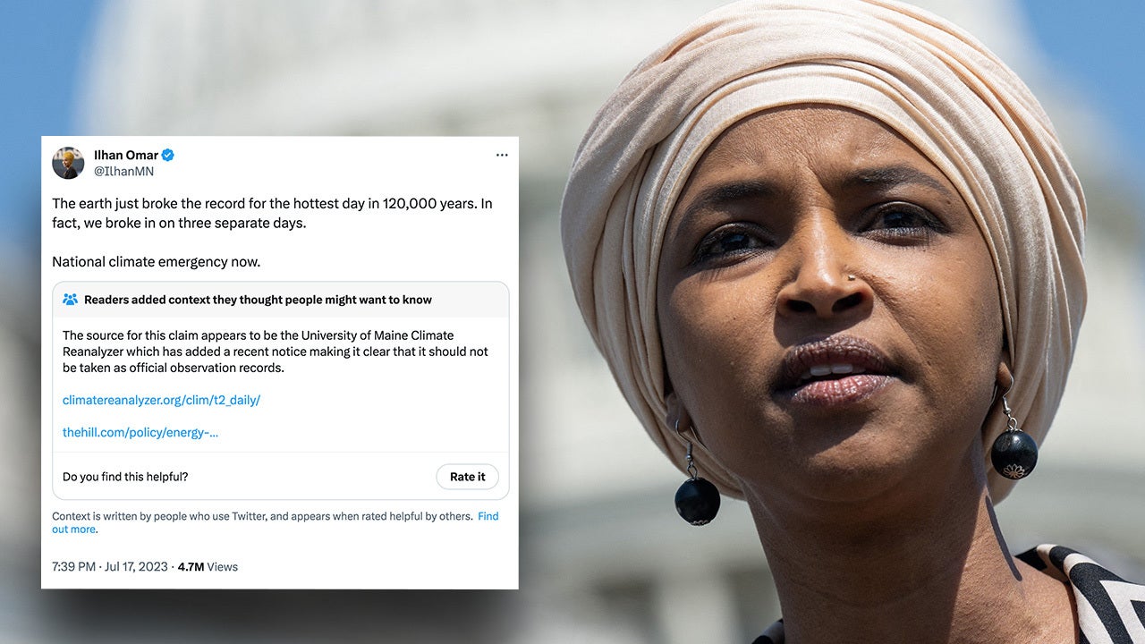 Ilhan Omar roasted for saying Earth broke heat record last set in 117,977 BC: 'Making sh-- up'