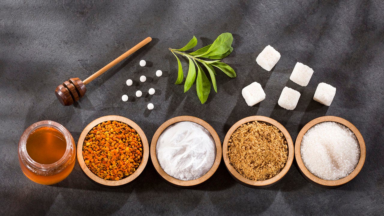 variety of sweeteners on table