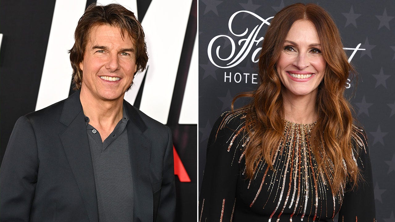 A split photo of Tom Cruise and Julia Roberts